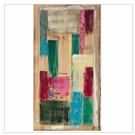 techniques mixtes sur bois 85 x 44 cm