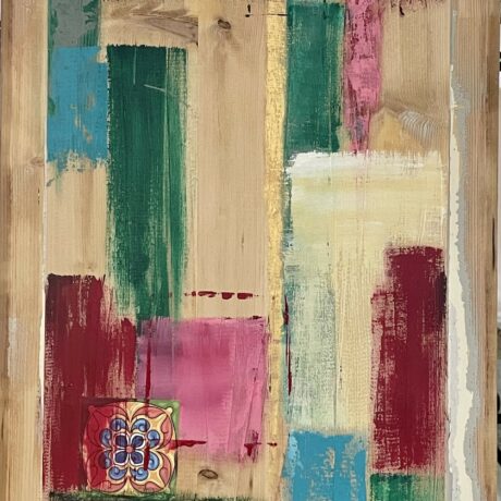 Peinture acrylique sur bois 44 x 85.5 cm