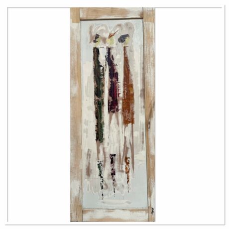 Acrylique sur porte ancienne 37 x 88 cm